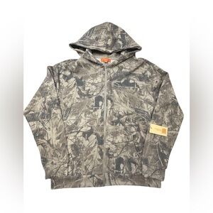 Negative Space Men’s Camouflage Waffle Knit Zip-Up Hoodie M NWT Polyester Cotton